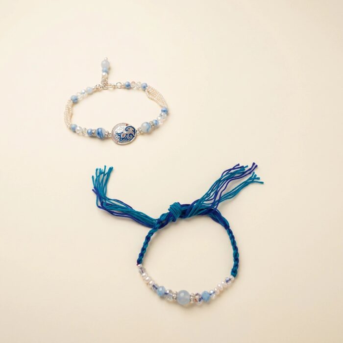 Slim Bhai Rakhi and Bhabhi lumba Set - Blue - Image 5