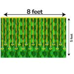 Banana Leaves with Marigold Strings Mandap Backdrop - 8x5 ft - Image 3