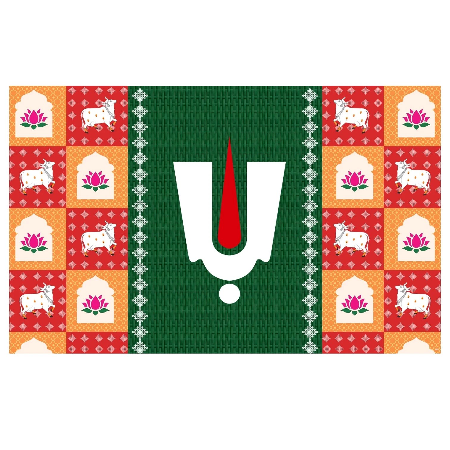 Printed Balaji Curtain Balaji Backdrop - 8×5 ft Printed Curtain | Indian Background Decoration