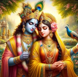 Radha Krishna backdrop 5x5 ft printed curtain for Janmashtami jhula and pooja decor