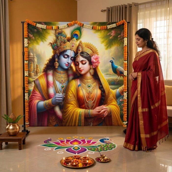 Radha Krishna 5x5 backdrop print