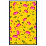 Yellow lotus backdrop 8x5 ft printed curtain with lotus design for pooja and wedding decor