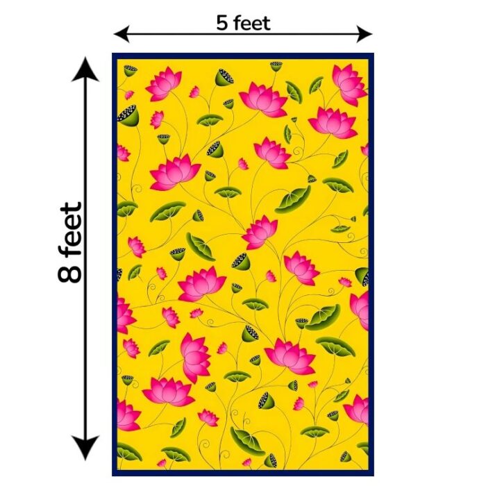 Dimensions of Yellow lotus backdrop - 8x5 ft