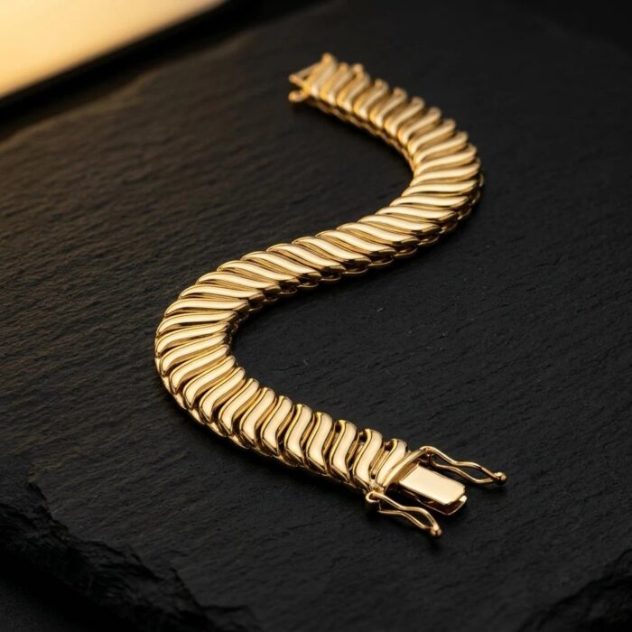 Gold Plated Stainless Steel Bracelet for Men | Anti Tarnish Jewelry - Image 3