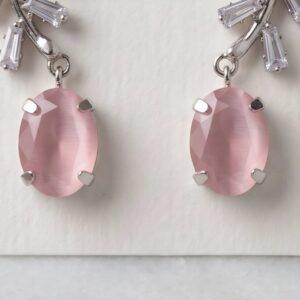 Rose Blush - Pink Party wear Chrome finish earrings