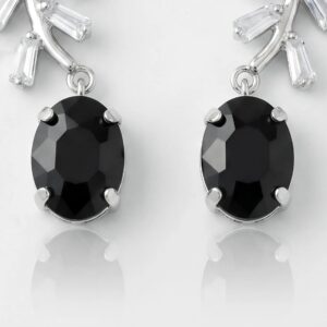 Ornate Black - Chrome Party wear earring