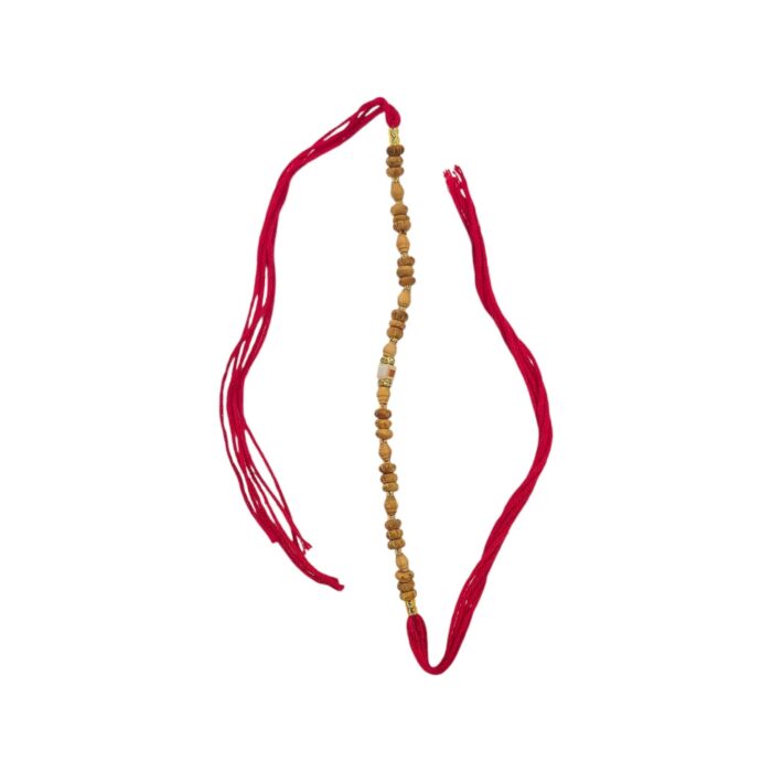Chandan Rakhi Bracelet - 1 line | Chandan & Tulsi Beads - Image 4