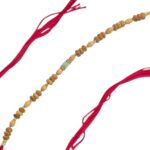 Chandan Rakhi Bracelet - 1 line | Chandan & Tulsi Beads - Image 5