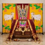 Balaji Padmavati backdrop hung 8 ft wide for wedding Kalyanam mandap and Satyanarayana Pooja decoration in Canada