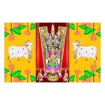Balaji Padmavati backdrop 8x5 ft with Lord Venkateswara (Tirupati Balaji) and Goddess Padmavati for Kalyanam