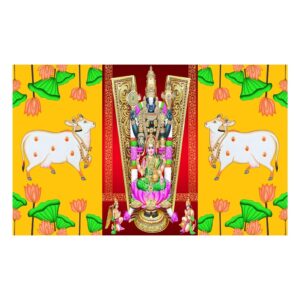 Balaji Padmavati backdrop 8x5 ft with Lord Venkateswara (Tirupati Balaji) and Goddess Padmavati for Kalyanam