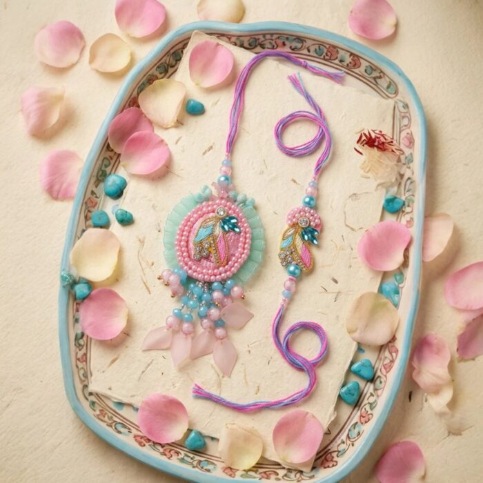 Bhai Bhabhi Rakhi combo | Bhai Rakhi and Bhabhi Lumba Rakhi set - Image 2