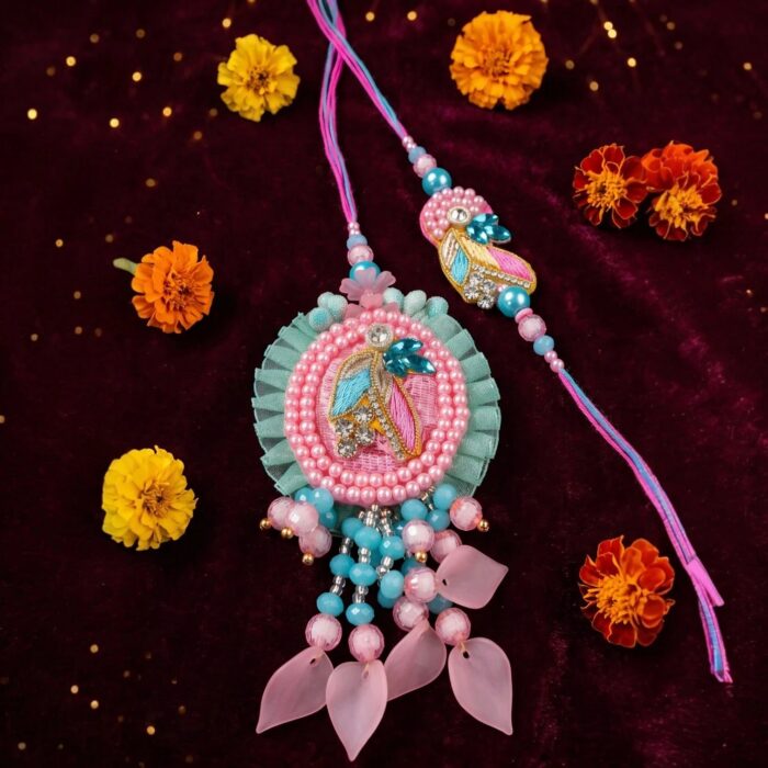 Bhai Bhabhi Rakhi combo | Bhai Rakhi and Bhabhi Lumba Rakhi set - Image 4