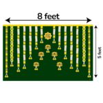 Full 8x5 ft Ganesha backdrop curtain green background for baby shower pooja and wedding decoration - ships from Halifax Canada