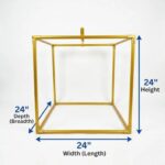 Dimension diagram of 24 by 24 by 24 inch Ganpati mandap cube frame