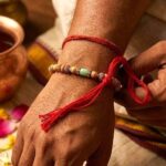 Chandan Rakhi Bracelet - 1 line | Chandan & Tulsi Beads - Image 2