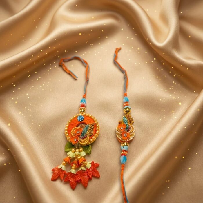 Bhai Bhabhi Rakhi combo | Bhai Rakhi and Bhabhi Lumba Rakhi set - Image 3
