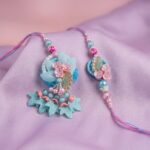 Matching Pastel color Bhaiya Rakhi and Bhabhi Lumba Rakhi