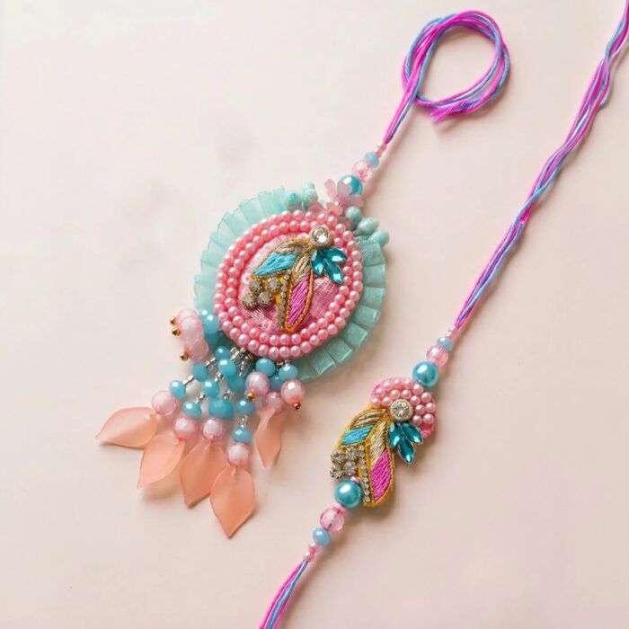 Bhai Bhabhi Rakhi combo | Bhai Rakhi and Bhabhi Lumba Rakhi set - Image 5
