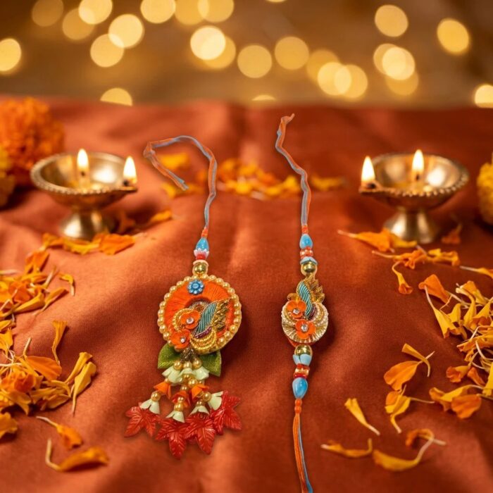 Bhai Bhabhi Rakhi combo | Bhai Rakhi and Bhabhi Lumba Rakhi set - Image 5