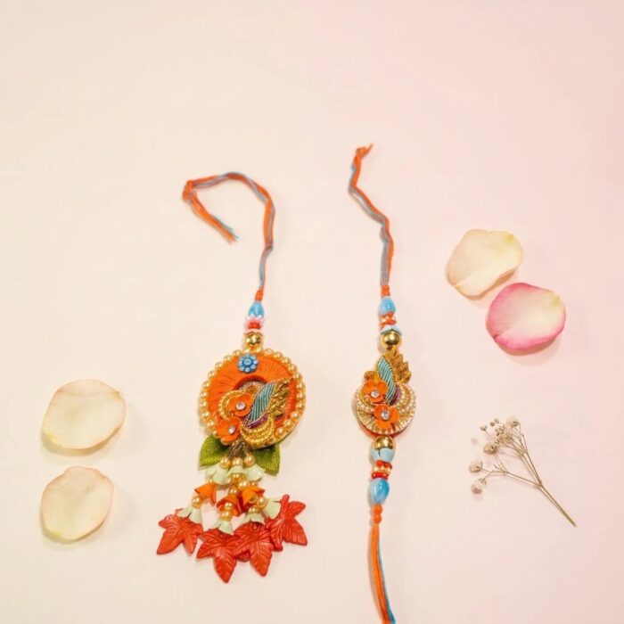 Bhai Bhabhi Rakhi combo | Bhai Rakhi and Bhabhi Lumba Rakhi set - Image 2