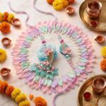 Trending Pastel color Bhaiya and Bhabhi Rakhi combo