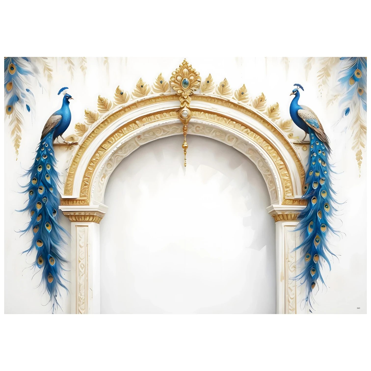Full size peacock backdrop Peacock backdrop 7x5 ft printed curtain with vibrant peacock feather design for wedding and pooja decoration
