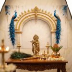 Full 7x5 ft peacock printed curtain backdrop for mehendi, pooja and festive home decor
