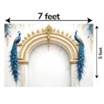 Peacock backdrop detail - close-up of 120 GSM polyester print 7x5 ft