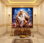 Home Mandir with Sai baba backdrop