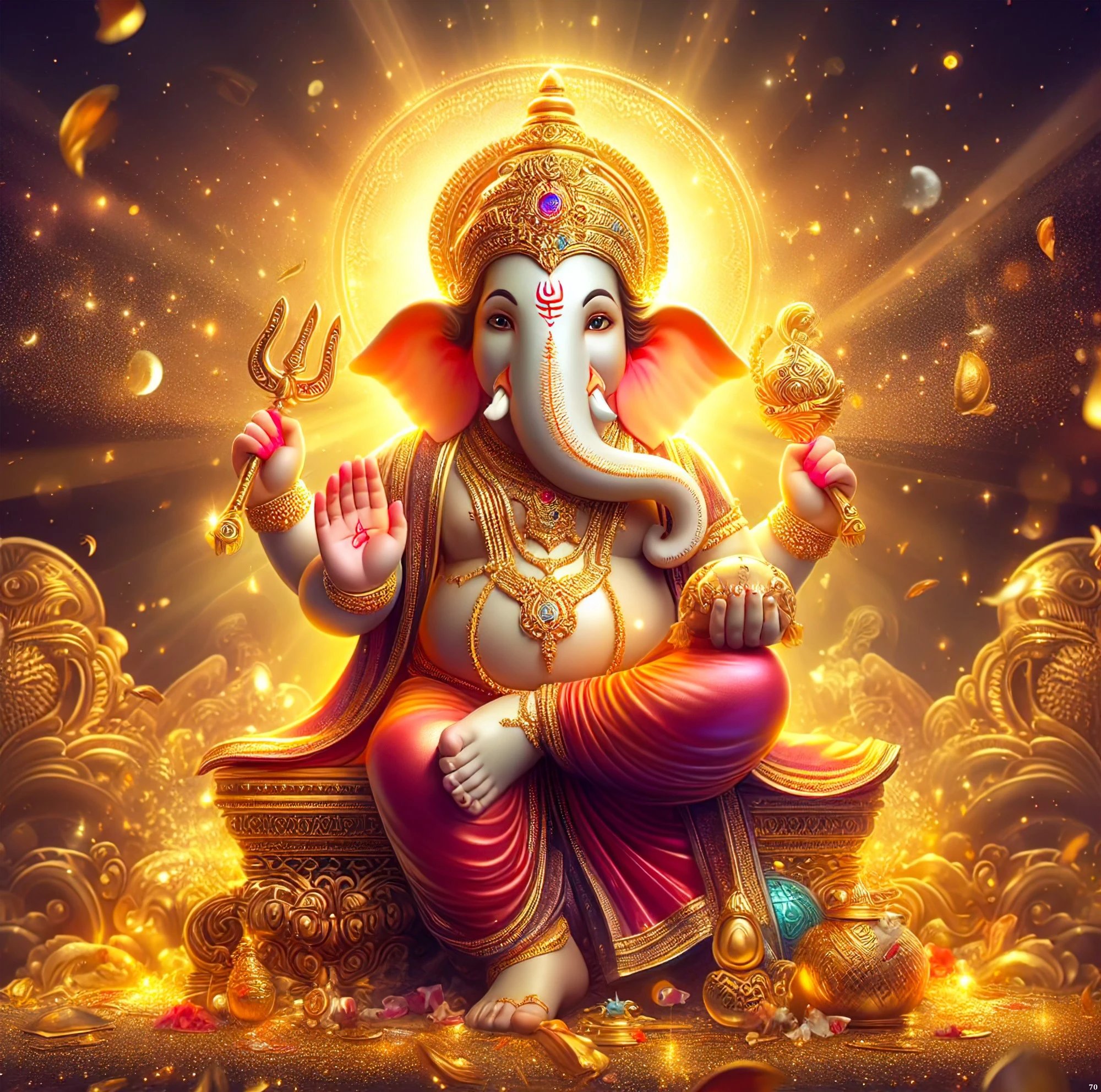 Design A Ganesha decorative backdrop 5x5 ft printed curtain for Ganesh Chaturthi pooja and Indian festival decoration