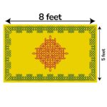 Yellow Kolam (Kollam) backdrop for Haldi ceremony decoration 8 ft wide