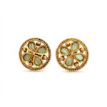 Rajkot Mint Floral Motif Gold Plated Studs - Image 4