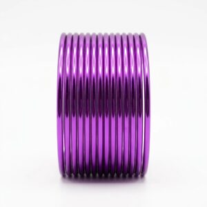 Purple Glossy Metal Bangles Set of 12