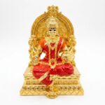 Gold Plated Lakshmi Idol on Surya Throne - 4 inches - Image 5