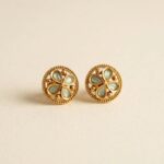 Rajkot Mint Floral Motif Gold Plated Studs