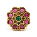 Rajkot Gold-Plated Ruby Ear Studs - Image 2