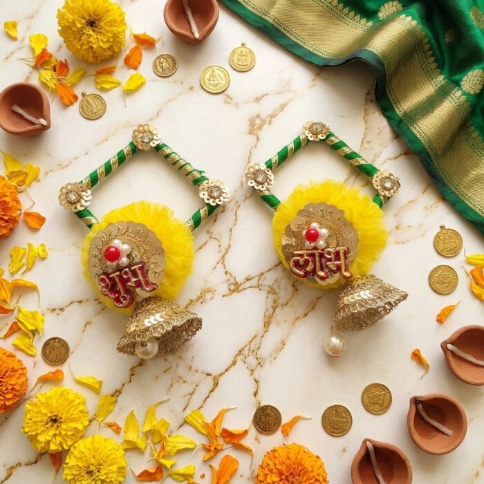 Yellow Marigold Shubh Labh | Diwali Decoration - Image 2