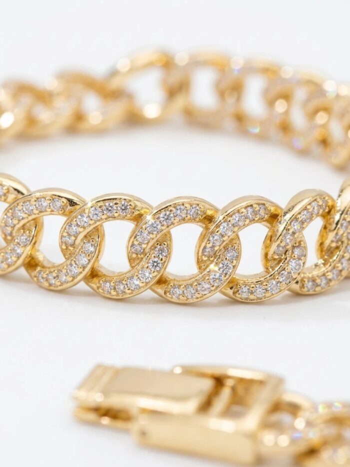 Bold Gold-Plated Curb Link Sterling Silver Bracelet - Image 4