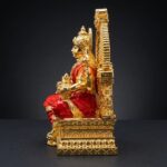Gold Plated Lakshmi Idol on Surya Throne - 4 inches - Image 4