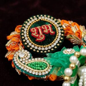Close up of the handcrafted Shubh Labh