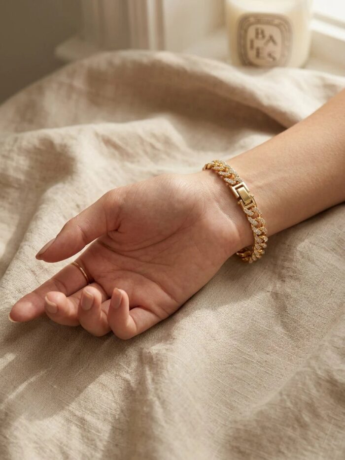 Bold Gold-Plated Curb Link Sterling Silver Bracelet - Image 3