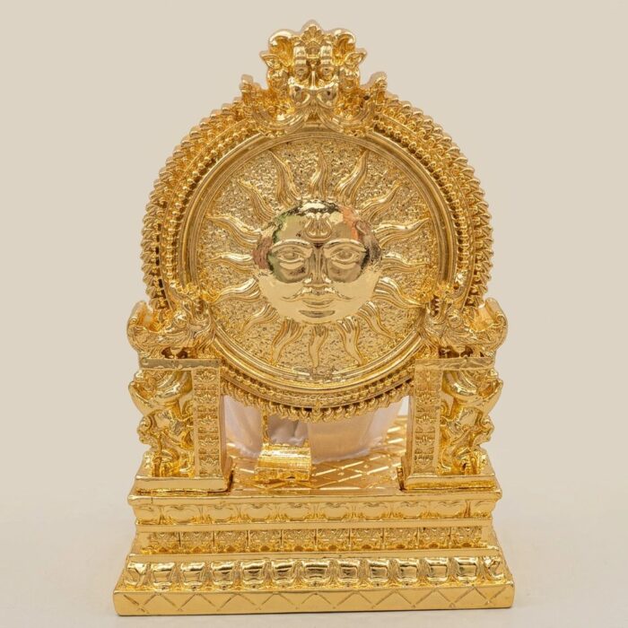 Gold Plated Saraswati Idol - 4 inches | Surya Throne - Image 5