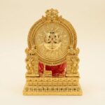 Gold Plated Lakshmi Idol on Surya Throne - 4 inches - Image 6