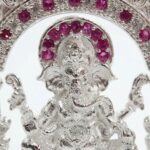 Pure Silver Lord Ganesha Idol with Ruby Accents - Image 7
