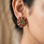 Rajkot Gold-Plated Ruby Ear Studs - Image 3