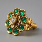 Rajkot Gold-Plated Royal Green Ear Studs - Image 2