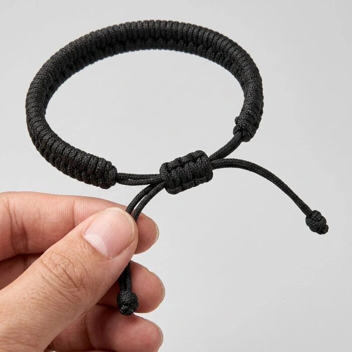 Bold Black Thread Protection Bracelet - Image 5