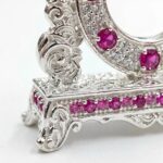 Pure Silver Lord Ganesha Idol with Ruby Accents - Image 6