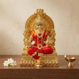 Pure gold plated Lakshmi Idol | Lakshmi on Throne | Great Diwali Gift and Decor